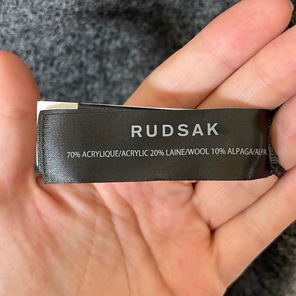 RUDSAK Wool Charcoal Grey Knit Sleeveless Waterfall Vest‎ Duster Cardigan XS/S - Picture 10 of 12